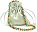 Amber Teething Necklace {0055} for Baby Mixed with Turquoise Beads - Unisex - 12.6 inches (32 cm) - AmberJewelry - Hand-Made from Baltic Amber Beads (12.6 inches (32 cm), Cognac / Turquoise (Green))