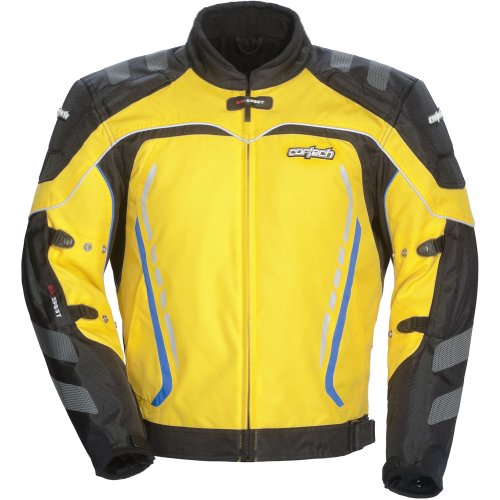 Cortech GX Sport 3.0 Men's Textile Sports Bike Racing Motorcycle Jacket - Yellow/Black / Small On Sale