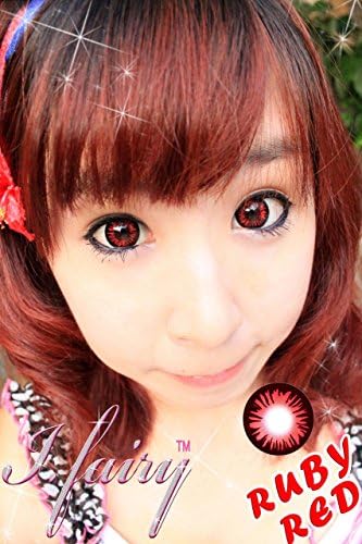 I.Fairy Ruby Red Eyes Lashes Big Eyes Halloween Costume Cosplay Anime Red Contacts Accessories