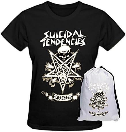 Ninoo Heavy Metal Band Suicidal Tendencies Crew Neck T Shirt for Women Black