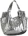 SR SQUAREd by Sondra Roberts Oversized Snake Tote,Silver,one size