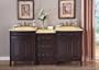 72" Bathroom Furniture LED Lighted Honey Onyx Top Double Sink Vanity Cabinet 726