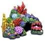 Exotic Environments Australian Barrier Reef with Clam Aquarium Ornament, Mini, 4-1/2-Inch by 3-1/2-Inch by 3-1/2-Inch