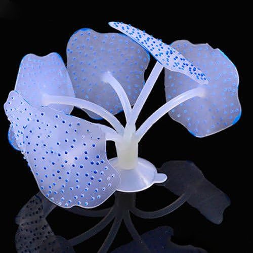 New Ornament Artificial Plant Grass Coral Lotus for Fish Tank Aquarium D?cor Coral Blue No.02
