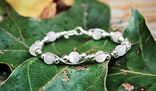 Sterling Silver with 6mm White Bead, Bracelet