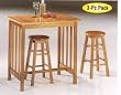 Oak/Terracotta Mission Style Tile Top Table/Stool