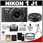Nikon 1 J1 10.1 MP Digital Camera Body with 10mm f/2.8 & 10-30mm VR Lens (Black) with 32GB Card + Case + (2) UV Filters + Tripod + Wireless Remote + Accessory Kit