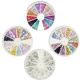 Moyou Rhinestone - 4 different packs for �12.49!!!1200 Rhinestones with 12 different colours, 1000 Silver moon rhinestones with 12 different shapes, 1000 mix Flower shaped rhinestones in 12 different colours, 1000 Mix round rhinestones with 12 different colours and sizes.