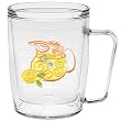 Swirls Lemonade 18 oz Insulated Coffee Mug, Clear