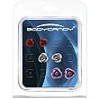 6mm 8mm 9mm Metallic Rose Stud Earrings Set