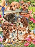 750-Piece Garden Pups Puzzle Art by Debbie Cook