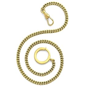 Euro Geneve Solid 14k Gold Waldemar Chain for Solid Gold Pocketwatches EG22206 by Euro Geneve