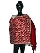 Red Color Wraps and Shawls Stole with Embroidery on Wool from Kashmir 80 x 28 inches Free Shipping