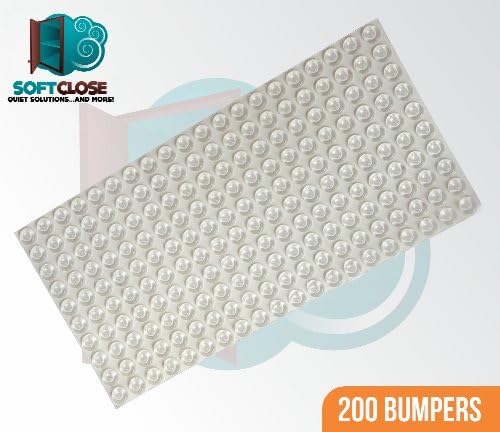 Sheet of 200 SoftClose Door &amp; Drawer Bumpers 1/2" Diameter - Highest Quality - Made in USA - SCB01-200