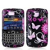Pink Butterfly Flowers Design Crystal Hard Skin Case Cover for Blackberry B ....