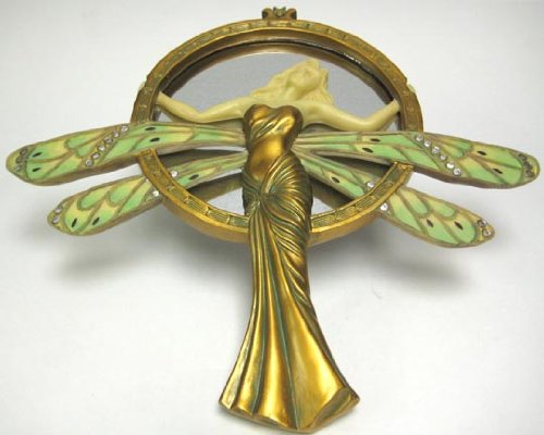 Gorgeous Art Nouveau Dragonfly Fairy Wall Mirror