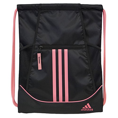 adidas Alliance II Sackpack, Black/Light Flash Red Pink, One Size