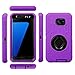 Galaxy S7 Edge Case, J.west Full-Body Rugged Shock Absorbing Holster Case Without Built-in Screen Protector for Samsung Galaxy S7 Edge 5.5 inch with Rotating Kickstand Swivel Belt Clip (Purple/Black)