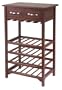 Winsome Wood Wine Rack with 2 Drawers, Antique Walnut