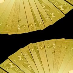 Exklusives goldenes Poker Kartenspiel in exquisiter ma�geschneiderter Holzkiste mit Klappdeckel, Spielkarten, 100% Plastik (PVC, Kunststoff) Pokerkarten - griffig - mit Goldfolie �berzogen; Gold, Pokerspiel mit Goldfolie �berzogen in edler Holzbox ideal f�r Poker, Skat, Whist, Bridge, Mau-Mau, Seven Card Stud, Five Card Stud, Texas Hold'em, Omaha Hold'em, Draw Poker, Black Jack