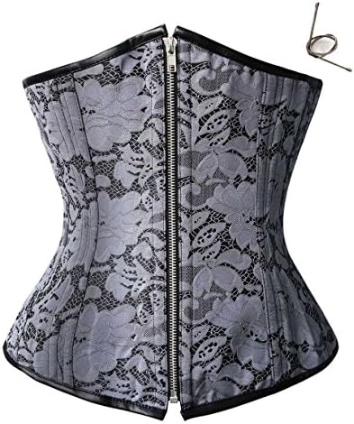 Jewlryfinds Fashion Lady Lace Overlay Underbust 24 Spiral Steel Boned Floral Corset