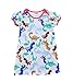 Coralup Little Girls Short Sleeve Dinosaur Cotton Dress