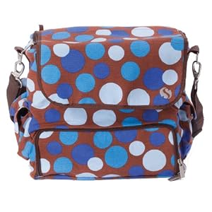 WhodaThought Mrs. Smith's Tempo Diaper Bag, Blue Polka Dot