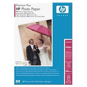 HP Premium Plus Photo Paper - High-gloss photo paper - bright white - 100 x 150 mm - 280 g/m2 - 25 sheet(s)