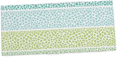 KESS InHouse Pom Graphic Design "Zen Pebbles" Green Teal Office Desk Mat, Blotter, Pad, Mousepad, 13 x 26-Inches