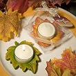 Autumn Themed Leaf Candle Holder Favor