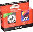 Lexmark No 36 & No 37 Color Combo Pack, Return Program Print Cartridges-Black