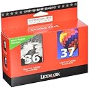 Lexmark No 36 &amp; No 37 Color Combo Pack, Return Program Print Cartridges-Black