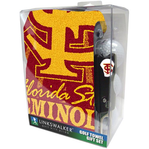 Florida State Seminoles Ncaa Jacquard Golf Towel Gift Pack W/ Balls Repair Tool Marker