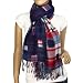 High Quality Fashion Carefree Plaids Stripes and Solid Double-Sided Tassels Ends Long Scarf Shawl - Various Colors