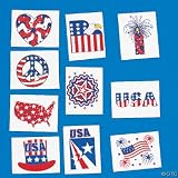 Glitter Patriotic Temporary Tattoos 1 3/4