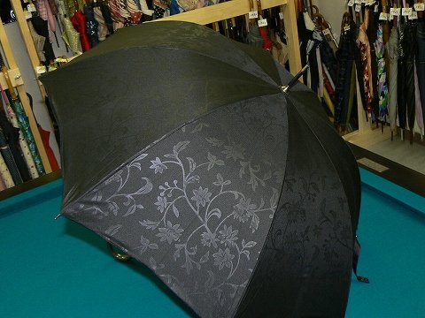 おしゃれ傘 晴雨兼用 USED超美品 ブラック 花柄 中古