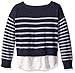 Nautica Girls' Sweater with Light Weight Woven Hangdown