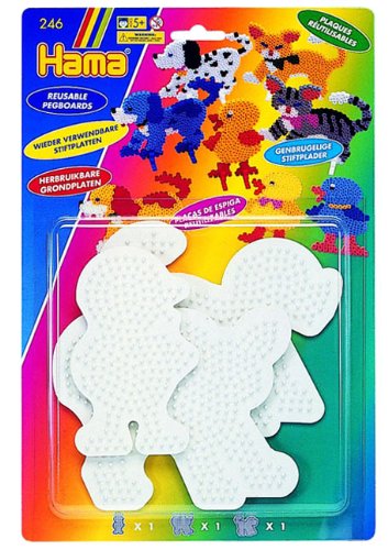 Childrens Toyshop  Spielwaren : Hama 246 - Stiftplatten, 3 Tiermotive, 12 cm