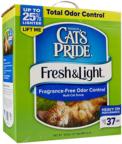 Cat's Pride Fresh and Light Premium Fragrance Free Scoopable Cat Litter box, 28-Pound