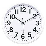 (Price/EA)Wall Clock, 13-1/2Diameter, White Dial/White Frame