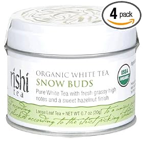 Rishi Tea Organic Snow Buds Loose Tea, 0.7-Ounce Mini-Tin (Pack of 4)