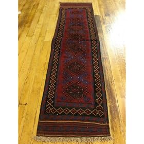 2'0 x 8'1 Red Hand Knotted Wool Sumak Runner Rug