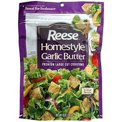 Reese Homestyle Garlic Butter Croutons, 5-Ounce Bags (Pack of 12)