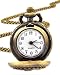 Burnished Goldtone Pendant Pocket Watch Necklace Fashion Jewelry