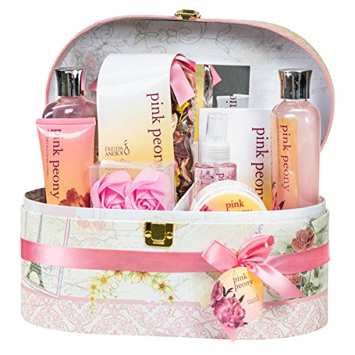 Royal peony spa bath gift set in mirrored jewelry/ cosm…