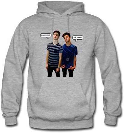 Wendo Men's and Women's Personalized Custom DIY design Nash Grier and Cameron Dallas Classic Hoodie XS Grey