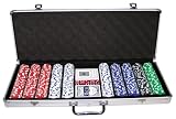 Professional 11.5g 500pcs Poker Set inc. Dice, Dealer Button, 2 Card Decks & Aluminium Carry Case