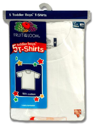 Fruit of the Loom Boys 2-7 Toddler Crew Tee Five-Pack