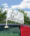 nique "Just Married" Wedding Car Flag Drapeau