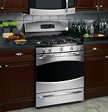 GE Profile P2B912 30 Dual Fuel Range with 5 Sealed Burners, Center Oval & PowerBoil Burner, Non-Stick Griddle, 5.0 cu. ft. Gas Assist Self Clean Electric Oven, QuickSet IV Oven Controls and Warming Drawer